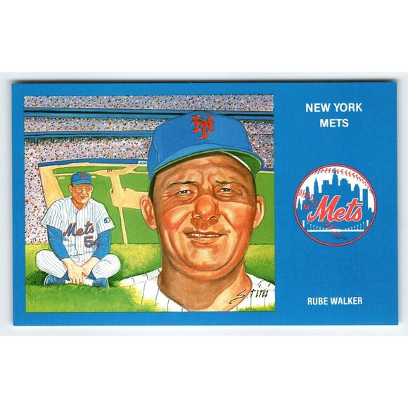 1969 NY Mets Baseball Postcard Susan Rini Rube Walker Unused Limited Edition - Picture 1 of 2